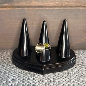 Vintage Silver Green Bead Ring